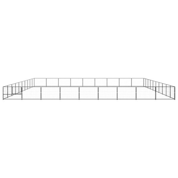 vidaXL Perrera acero 90 m&sup2; negra