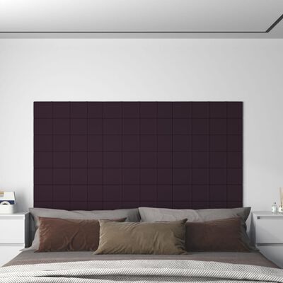 vidaXL Paneles de pared 12 uds tela morado 60x15 cm 1,08 m²