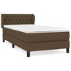 vidaXL Cama box spring con colch&oacute;n tela marr&oacute;n oscuro 90x190 cm