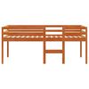 vidaXL Cama alta madera maciza de pino marr&oacute;n cera 75x190 cm