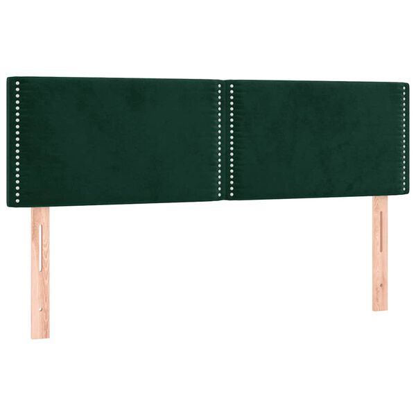 vidaXL Cabeceros 2 unidades terciopelo verde oscuro 72x5x78/88 cm