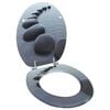 vidaXL Asiento inodoro WC MDF tapa piedras
