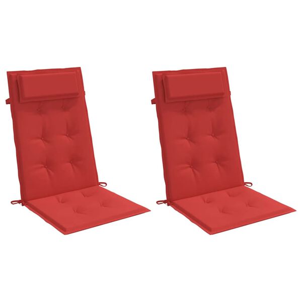 vidaXL Cojines de silla con respaldo alto 2 uds tela Oxford rojo