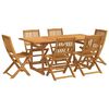 vidaXL Juego comedor de jard&iacute;n 7 pzas madera maciza acacia 180x90x75cm