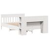 vidaXL Cama con estanter&iacute;a sin colch&oacute;n madera maciza blanca 150x200 cm