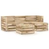 vidaXL Set de muebles de jard&iacute;n 5 pzas madera de pino impregnada verde