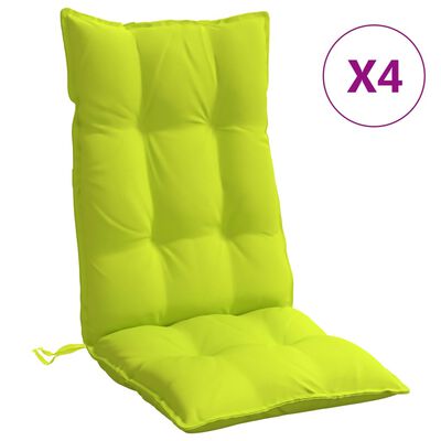 vidaXL Cojines de silla respaldo alto 4 uds tela Oxford verde brillo