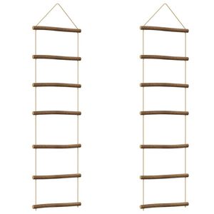 vidaXL Decoraciones pared en forma escalera 2uds 30x100cm Rama natural
