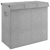 vidaXL Cesto ropa sucia plegable lino sint&eacute;tico gris 64,5x34,5x59 cm