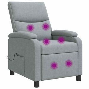vidaXL Silla de masajes reclinable Gris Claro Tela