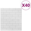 vidaXL Papel pintado autoadhesivo ladrillos 3D 40 unidades blanco