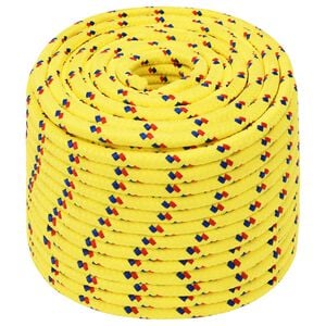 vidaXL Cuerda multiusos 12 mm 50 m Amarillo PP 930 kg Carga m&aacute;x.