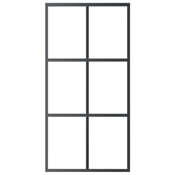 vidaXL Puerta corredera con herrajes ESG vidrio y aluminio 102x205 cm