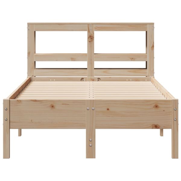 vidaXL Estructura de cama sin colch&oacute;n madera maciza de pino 100x200 cm