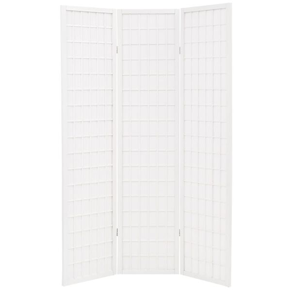 vidaXL Biombo plegable 3 paneles estilo japon&eacute;s 120x170 cm blanco