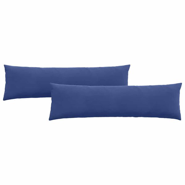 vidaXL Cojines de sof&aacute; 2 pcs Azul Polic&iacute;a 145 x 40 cm Tela de pana