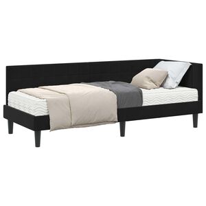 vidaXL Estructura de Cama Esquina con Colch&oacute;n 2 uds. Negro 80 x 200 cm