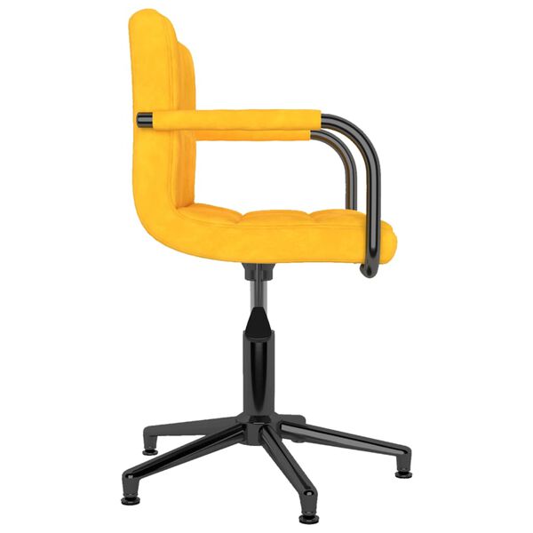 vidaXL Silla de comedor giratoria de terciopelo amarillo mostaza