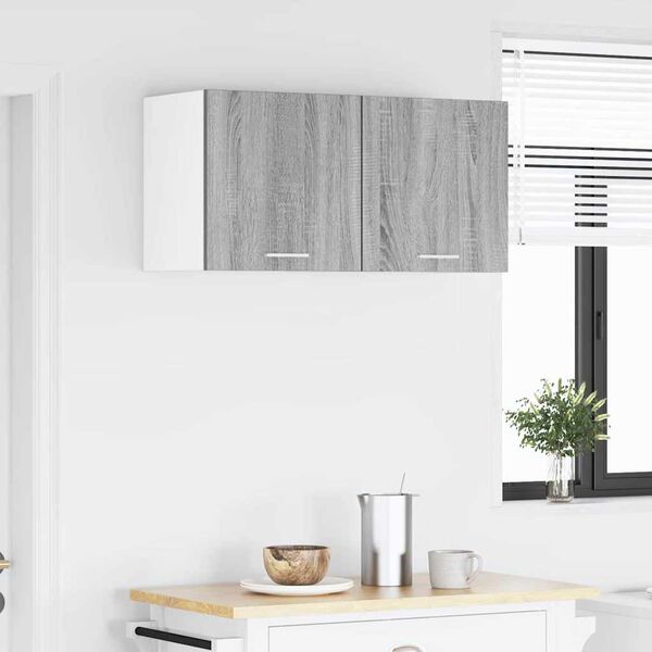 vidaXL Mueble colgante con puerta 2 pcs Gris Sonoma y 40 x 31 x 40 cm