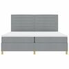 vidaXL Cama tipo Box Spring con colch&oacute;n Gris Claro 200 x 200 cm tela