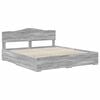 vidaXL Estructura de cama con cabecera Gris Sonoma 200 x 200 cm