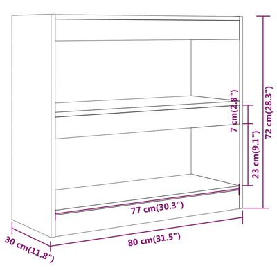 vidaXL Estantería/divisor de espacios gris hormigón 80x30x72 cm