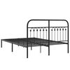 vidaXL Estructura cama sin colch&oacute;n con cabecero metal negro 140x190 cm