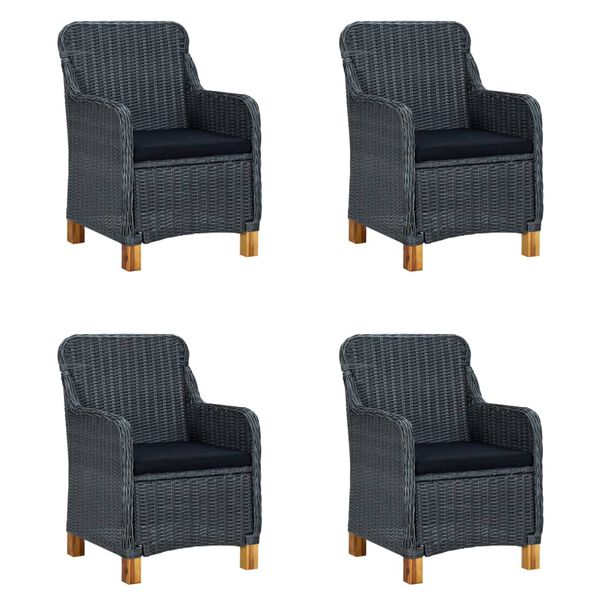 vidaXL Juego de comedor para jard&iacute;n de 5 piezas gris oscuro