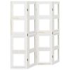 vidaXL Biombo separador de 4 paneles madera maciza Paulownia blanco