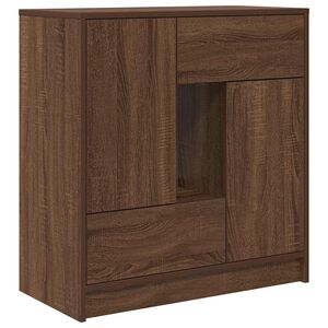 vidaXL Aparador con cajones y puertas roble marr&oacute;n 70,5x34x74,5 cm