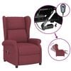 vidaXL Sill&oacute;n orejero reclinable el&eacute;ctrico de tela rojo tinto