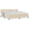 vidaXL Cama box spring con colch&oacute;n con colch&oacute;n Crema 200 x 200 cm tela