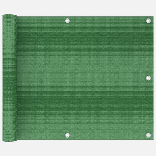 vidaXL Toldo para balcón HDPE verde claro 75x600 cm