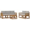 vidaXL Conjunto de sof&aacute;s de exterior 6 uds. Natural y Gris Claro