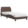 vidaXL Cama con colch&oacute;n Dover cuero sint&eacute;tico marr&oacute;n 80x200 cm