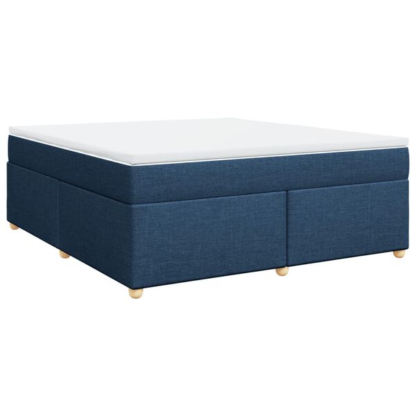vidaXL Cama box spring con colch&oacute;n tela azul 180x200 cm