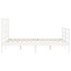 vidaXL Estructura de cama con cabecero madera maciza blanco 140x190 cm