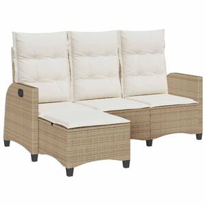 vidaXL Sof&aacute; de jard&iacute;n reclinable con cojines en forma de L beige
