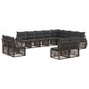 vidaXL Conjunto de sof&aacute;s de jard&iacute;n 12 uds. Gris y Gris Oscuro