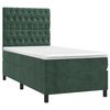 vidaXL Cama box spring colch&oacute;n y LED terciopelo verde oscuro 100x200cm