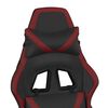 vidaXL Silla gaming cuero sint&eacute;tico negro y rojo vino tinto