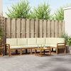 vidaXL Conjunto de sof&aacute;s de exterior con coj&iacute;n 7 pcs Natural y Crema