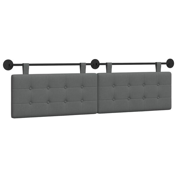 vidaXL Cabecera Colgante Gris oscuro 170 x 55 x 5 cm tela