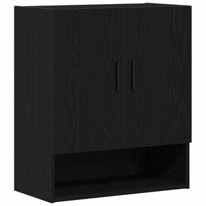 vidaXL Mueble de pared Montaje en la pared Roble Negro 60 x 31 x 70 cm