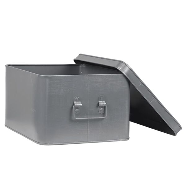 LABEL51 Caja de almacenaje Media gris envejecido XL 35x27x18 cm