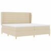 vidaXL Cama tipo Box Spring con colch&oacute;n Crema 200 x 200 cm tela
