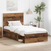 vidaXL Estructura de cama con cabecera Madera vieja 100 x 200 cm