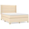 vidaXL Cama box spring con colch&oacute;n tela color crema 140x190 cm