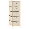 vidaXL Estanter&iacute;a de almacenaje 5 cestas de tela madera de cedro beige