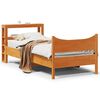 vidaXL Estructura cama con cabecero madera pino marr&oacute;n cera 90x200 cm